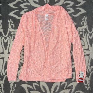 NWT Cat & Jack Girls Coral Crochet Cardigan Size L 10/12